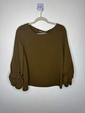 Beau Jours Women’s Blouse – Olive – Size M